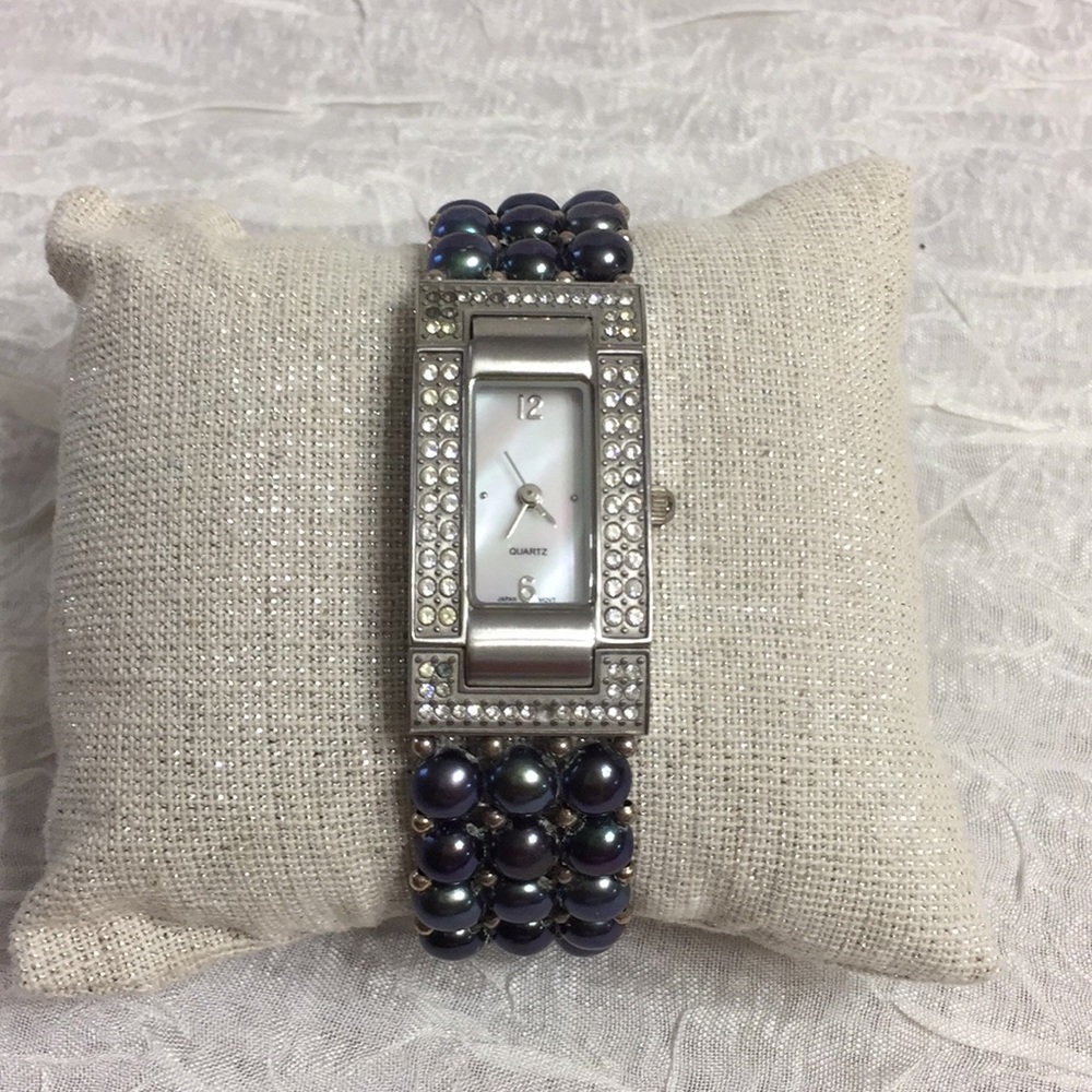 Opalescent Bead & Stainless Steel Watch